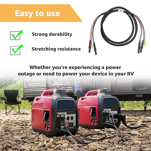 Generator Parallel Cables for Honda EU1000iEU2000i EU2000i Companion EU2200i EU3000i Handi Power Equipment Cables - Replaces 08E93-HPK123HI
