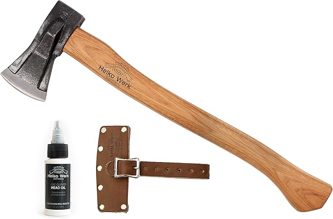 1844 Helko Werk Germany Traditional Mini Spalter - Made in Germany Compact Splitting Axe Small Wood Splitting Hatchet - Head 2-1/2 lbs Handle 20 in. (Mini Spalter) #13511