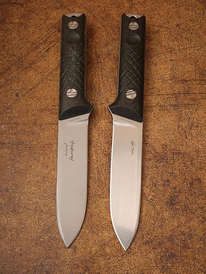 Life-Saving Knife DC53 Alloy Steel Blade 60-62HRC Titanium Coated Stone Wash Finish Black Linen Micarta Handle Kydex Sheath Outdoor Camping Jungle Tool