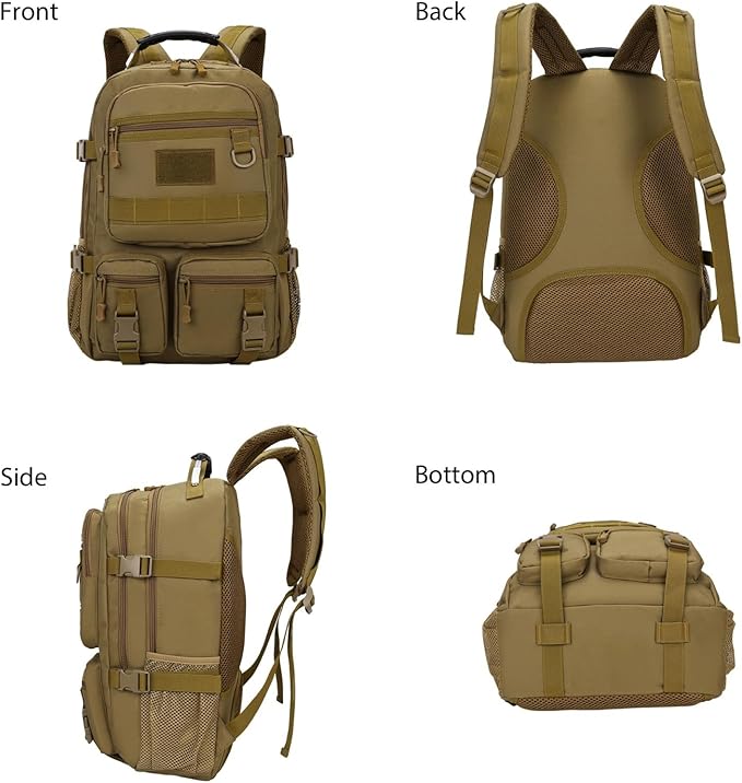 Tactical Backpack Military Outdoors Large Capacity Multi-layer Assault Bug Heavy Duty Molle Bag for Travel Outdoors(Black)
