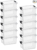 Superio Clear Storage Bins with Lids Stackable Storage Box with Latches and Handles Extra Small 12 Pack 3 Quart
