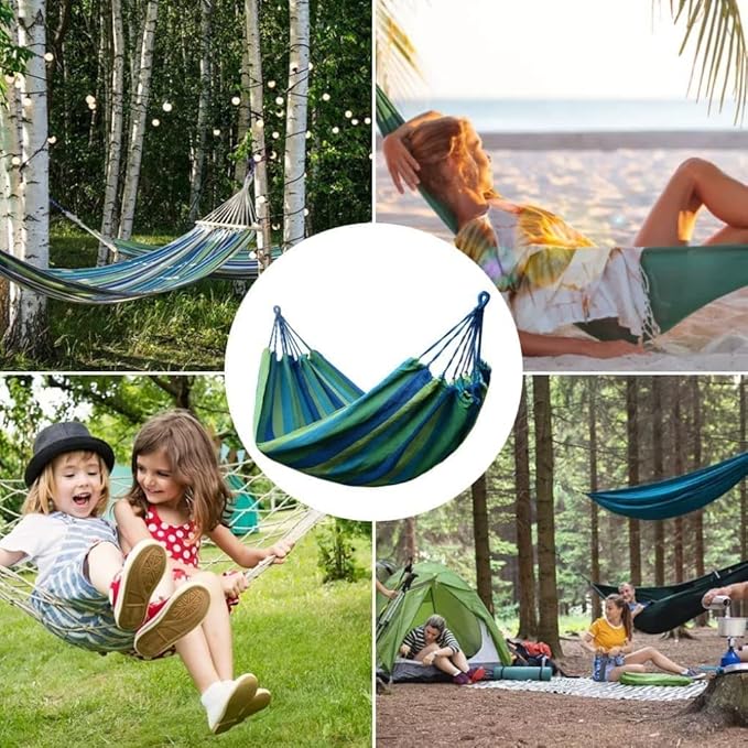 Canvas Fabric Hammock Indoor Portable Hanging Camping Hammock Swing Chair Home Bedroom Travel Hammock Lazy Chair