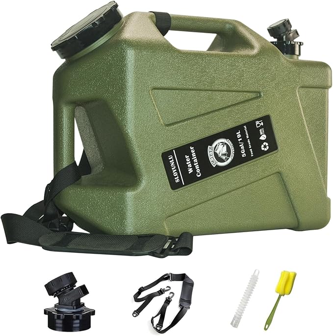 5 Gallon Water Jug with Spigot BPA Free Leak-Proof Camping Water Container Portable Emergency Water Storage for Outdoor Hiking Camping Home Use Camping Essentials