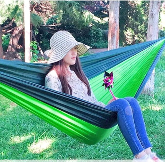 Portable Hammock Hammock Double &amp Single Portable Hammock Lightweight Nylon Parachute Hammocks Camping Accessories Gear for Backpacking Beach (Color : I/Single)