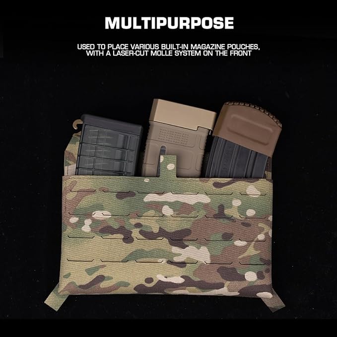 Multifunctional G Buckle Tactical Bag Mounting Plate MOLLE Abdominal Equipment Pouch Front Flap Hanging Panel Replacement Component