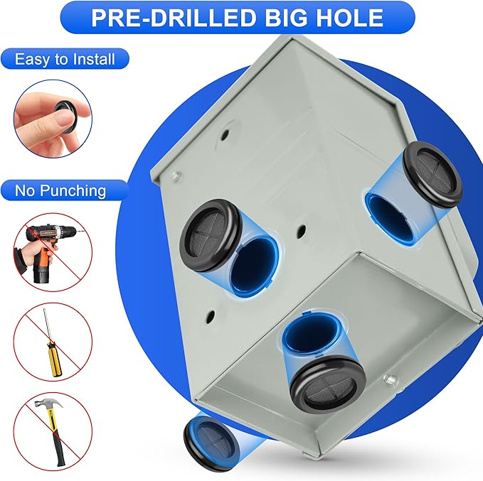 50 Amp Generator Inlet Box NEMA SS2-50 Pre-Drilled Power Inlet Box for 3 Prong Generator Cord 125/250V 12500Watts Inlet Box with LED Power Indicator for Weatherproof Outdoor Use ETL Listed