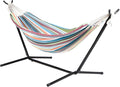 Bliss Hammocks 60 Wide Hammock &amp Built-in Stand w/Carrying Case &amp Hanging Hardware Indoor Outdoor Poolside Patio Backyard Heavy Duty Strong &amp Durable 400 Lbs Capacity (BHST-401-TF)