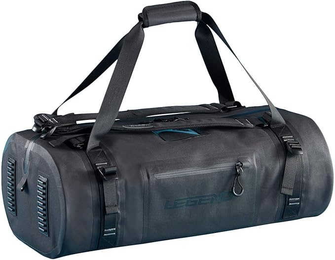 LEGEND Arctic 50 Dry Waterproof Black Duffel Bag - Large 3000 cu in /50 Litre Capacity - TPU Design for Kayaking Boating Weekenders Hiking or Gym - Foldable for Travel - 50 L