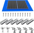 Solar Panel Mounting Brackets Roof Mount Kit Rails and Clamps Included for Thickness 1.18”-1.38”2pcs in A Row Assembly on Tin Flat and Sheet Rooftop Aluminum Alloy