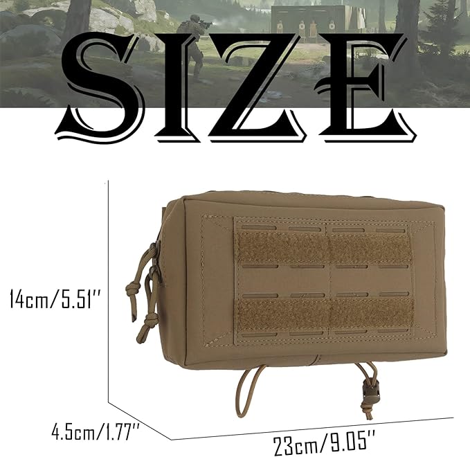 Tactical Drop Pouch Sub Abdominal Carrying Kit Bag Outdoor Multi-Functional Tactical Fanny Pack with Hook and Loop Panel for Vest
