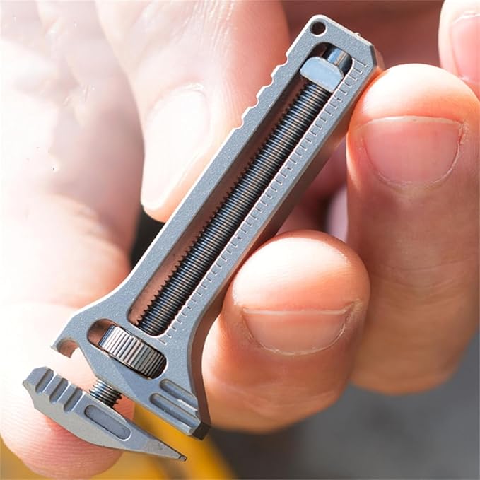 Compact Titanium Multitool Portable Mini Multitool Wrench Multifunctional Adjustable Wrench Alloy Tool Bottle Opener Keychain For Travel Hiking Fishing (5pcs)