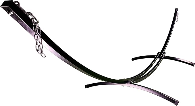 15 Ft Indoor/Outdoor Powder Coated Galvanized Steel Arc Hammock Stand. Strongest Supports Single/Double Hammock Bed.(Black)