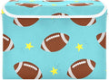 susiyo Large Foldable Storage Bin with Flip-Top Lid Rugby Balls Storage Box Collapsible Closet Organizer Containers Boxes Decorative Baskets with Handles for Home Bedroom Living Room Office