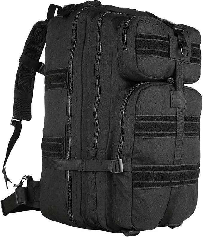 FOX OUTDOOR PRODUCTS Stryker Transport Pack | 48L MOLLE Tactical Backpack w/Organizer Pockets Gear Straps Black 12 x 10 x 22