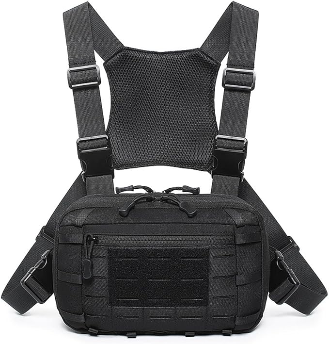 Tactical Chest Pack EDC Chest Bag Utility Molle Chest Rig Pouch with CCW Compartment Adjustable Strap Admin Pouch
