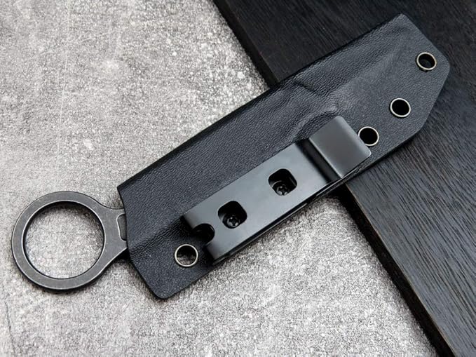 Ccanku C1134 Fixed Blade Knife D2 Blade Stainless Steel Handle Claw Knife for Survival Camping Outdoor EDC Tool with K Sheath(Jagged)
