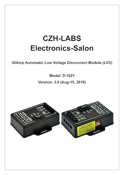 LVD Low Voltage Disconnect Module. (36V / 30Amp Black Rocker Switch AUTO Operation)