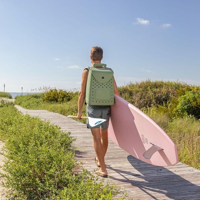 Woda Bag The Ultimate EVA Backpack | Washable Lightweight and Durable | Zipper Pocket Dry Bag For Beach Pool &amp Boat (Palmetto Green Original Woda Bag)