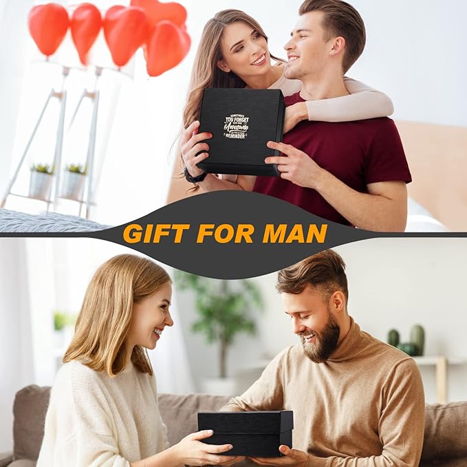 Gifts for Men - 6-in-1 Gift Set with Stainless Steel TumblerMulti-Tool KnifeLED Gloves &amp Tool Pen Keepsake Box | Last Minute Birthday Father's Day Anniversary Box Gifts for DadHusband