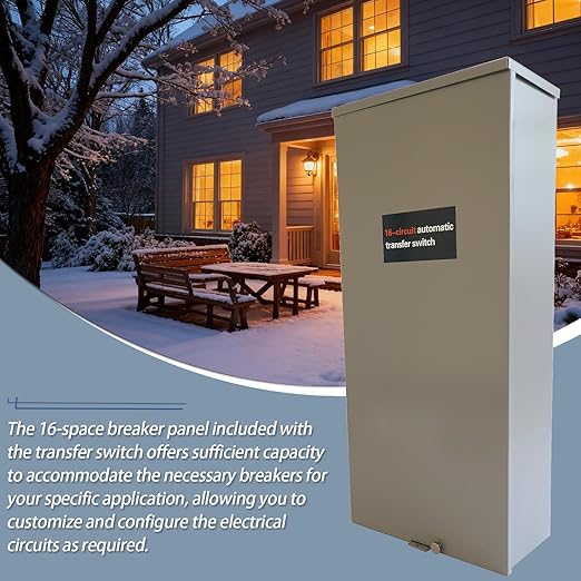 100 Amp Automatic Transfer Switch Replacement for Generac RXG16EZA3 for Indoor and Outdoor Use 16-Circuit NEMA 3R Aluminum Enclosure