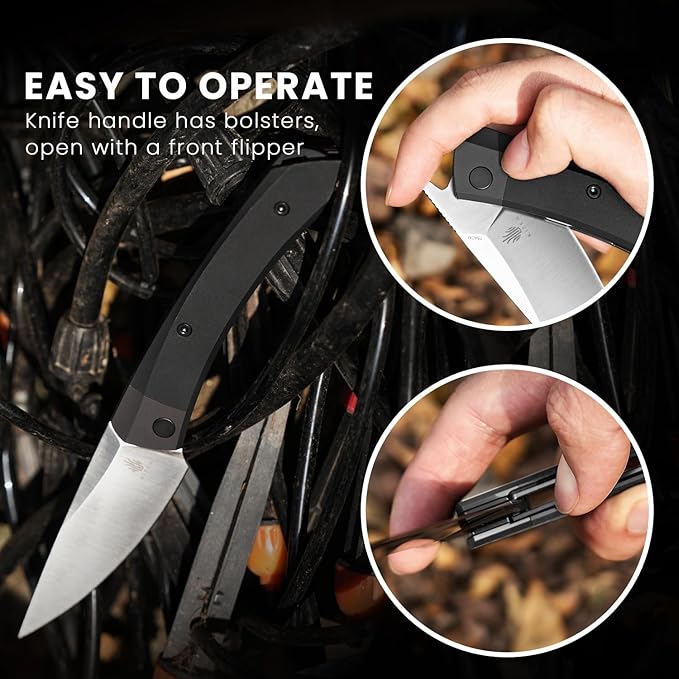 Kizer Momo Pocket Folding Knife 4.19 154CM Blade Camping Folding Knife Aluminum Handle EDC Knives for Women Men Gift V4663C1