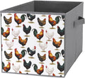 Collapsible Storage Box with Handles Cute Farm Animals Chicken Multi-Purpose Foldable Cube Bin for Pantry Garage Bathroom Quick-Fold Design for Easy Storage