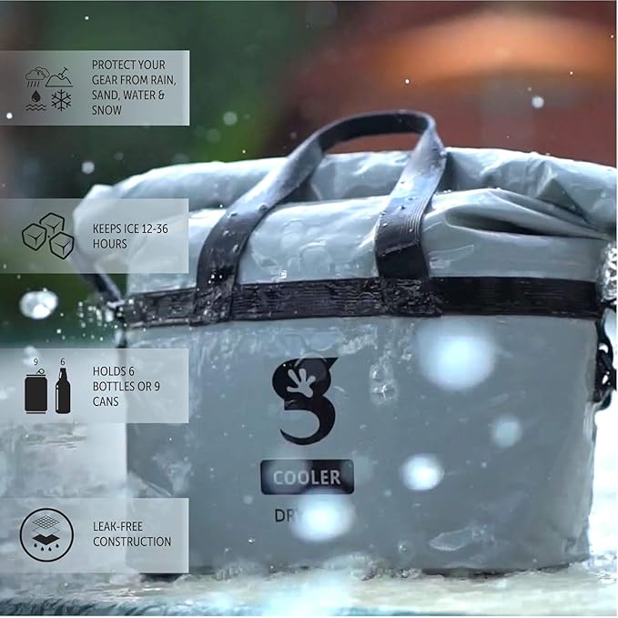 geckobrands Tote Dry Bag Cooler – Insulated 6L Tote with Versatile Storage for Beach &amp Outdoor Adventures