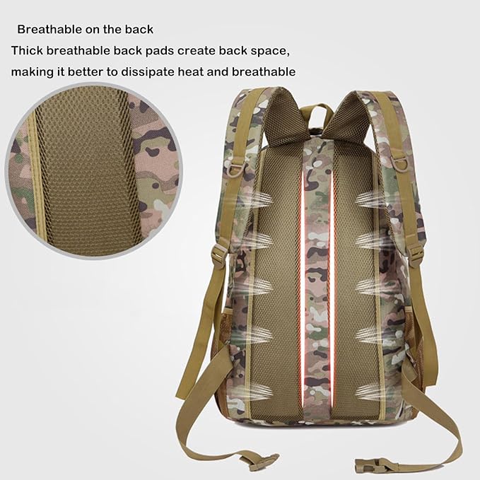 50L Tactical Backpack Outdoor Mountaineering Travel Backpack for Men and Women Large Capacity Camouflage Backpack (Desert Camouflage)
