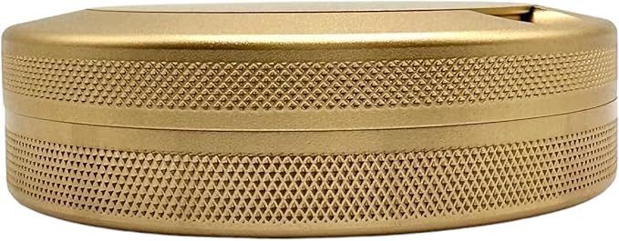 Syn Laden | Metal Container for Zyn Premium Aluminum Can &amp Rugged Pouch Holder | Extra Capacity Knurled Grip &amp Used Pouch Storage | EDC (Champagne Gold)