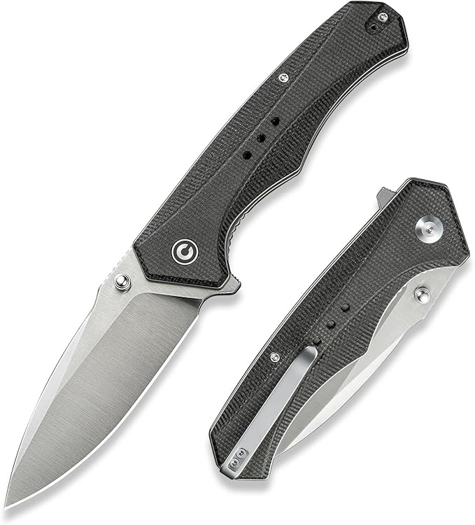 CIVIVI Photonix EDC Pocket Knife Folding Knife with 3.7 14C28N Blade Micarta Handle with Pocket Clip for Men Women Camping Hiking Fishing Knife C23081B-3 Dark Green