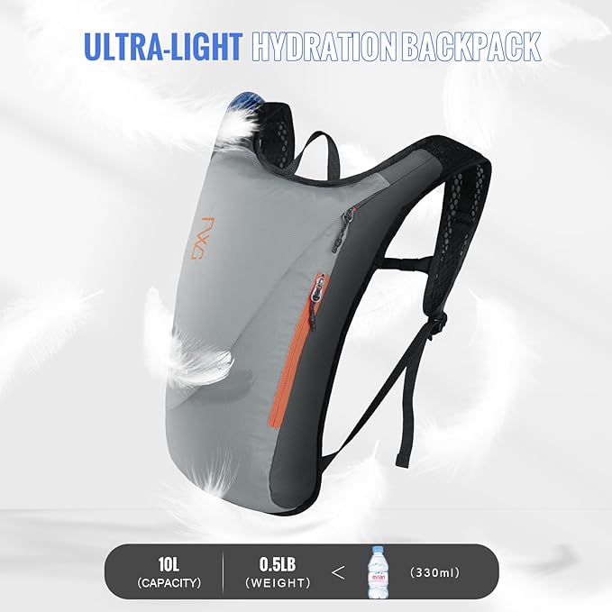 Hydration Pack with 3L PEVA Water Bladder - Lightweight Hydration Backpack for MTB Cycling Hiking Running - Women &amp Men - 10L Capacity
