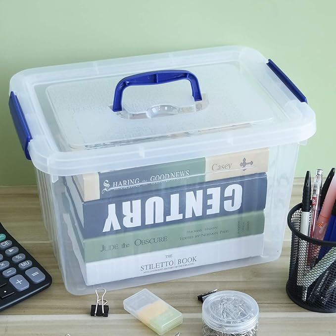 Wekioger Versatile Storage Organizer Plastic Bins with Lid 12 Quart Latching Box Set of 1
