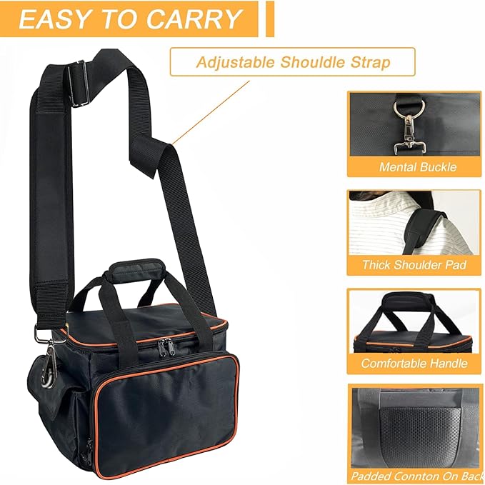 Joramoy Carrying Case Bag for Jackery Power Station Explorer 160/240/300 Portable Power Storage Waterproof Travel Case with Anti-Slip Bottom and Multiple Pockets for Charging Cable and Accessories