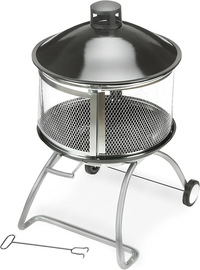Four Seasons Courtyard Outdoor Fire Pit with Sliding Door and Top Lid 28