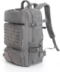 Tactical Military Backpack Large Capacity Molle System Multi-Compartment Design with Shoe Storage Black (grey)