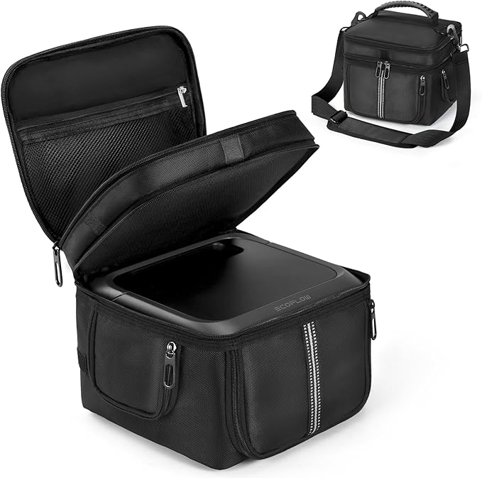 Carrying Case Compatible with EF ECOFLOW Portable Power Station RIVER 3 Plus 286Wh LiFePO4 Battery Protective Shoulder Bag with Pocket for Travel Camping Charging Outdoor Generator Covers