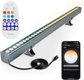 Smart Wall Washer Lights Adjustable Color Temperature 2700K-6500K72W 9600lm 1%-100% Brightness Dimmable LED Bar Light APP &amp Remote Control for Outdoor Compatible with Alexa/Google Assistant