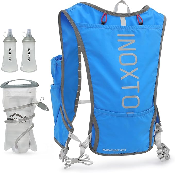 INOXTO Running Hydration Vest BackpackLightweight Insulated Pack with 1.5L Water Bladder Bag Daypack for Hiking Trail Running Cycling Race Marathon for Women Men