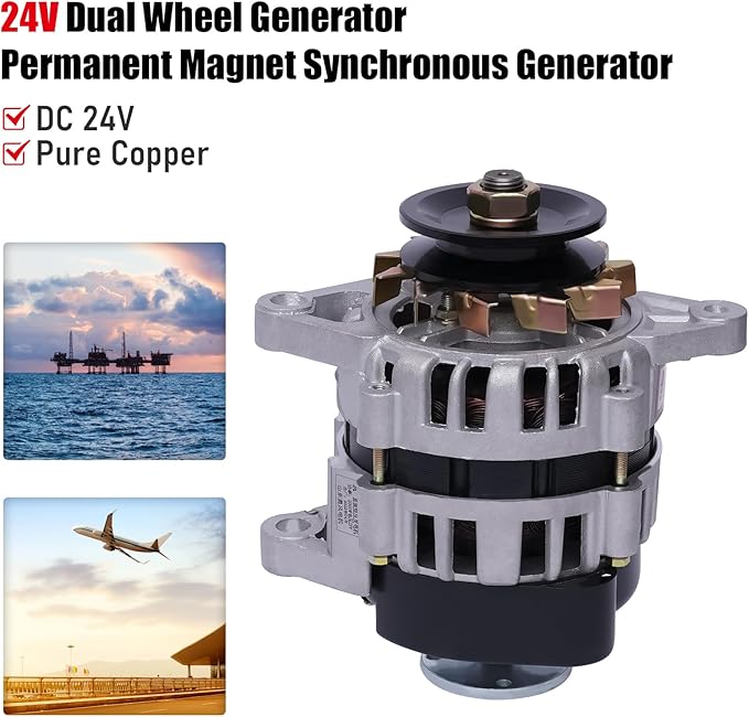 2000W Permanent Magnet Generator DC Brushless Double Wheel Generator Agriculture (24V/ Double Wheel)
