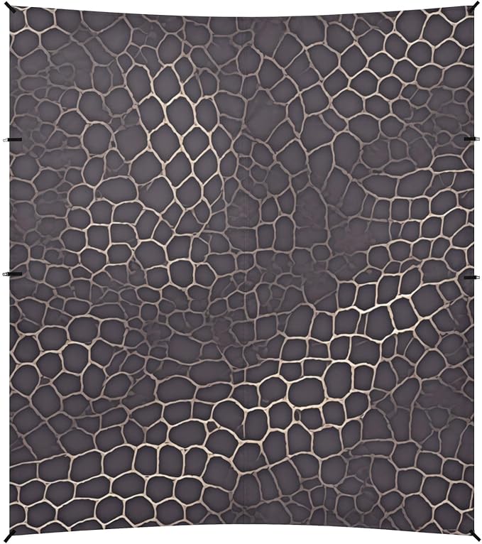 Snake Skin Print Style Darkgray Foldable Beach Tent UPF50+ Protection Water-Resistant Large Sun Shelter with Sandbags Sand Shovel Poles for Camping Picnics Backyard &amp Fishing