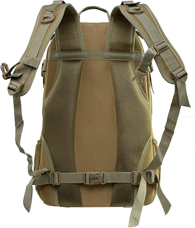 35L Military Tactical Backpack Waterproof Hiking Bag Breathable Rucksack(Camel green)