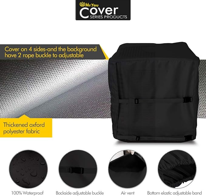 Mr.You Waterproof Universal Generator Cover32inch 600D Oxford Cloth Generator Cover for Universal Portable Generators 5000-10000 Watt 32''L x 24''W x24H