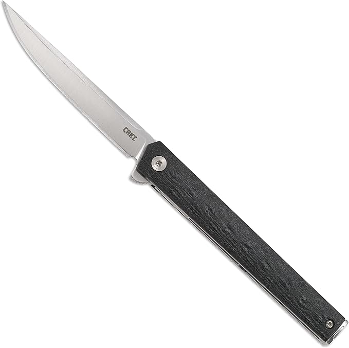 CRKT CEO Everyday Carry EDC Pocket Folding Knife with Liner Lock: AUS 8 Plain Edge Blade Glass-Reinforced Nylon Handle Reversible Pocket Clip 7097