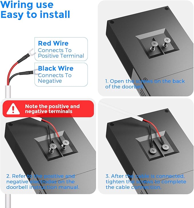 4W Solar Panel for Ring Doorbell Built-in 5200mAh Battery Compatible with Ring Video Doorbell 3 3 Plus 4 &amp Battery Doorbell Plus - IP66 Waterproof 13.1ft Long Charging Cable