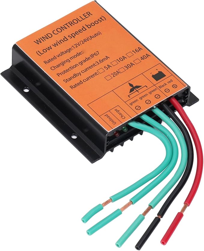 MPPT Wind Turbine Controller 12V/24V 40A Universal Wind Turbine Generator Controller 300W-1000W Boost Voltage Wind Power Regulator with Multi Protections