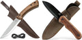 BeaverCraft BSH1 Dune Bushcraft Knife Full Tang Carbon Steel with Leather Sheath BSH5 Shadow Small EDC Camping Bush Knife Fixed Blade Outdoors Gift for Men
