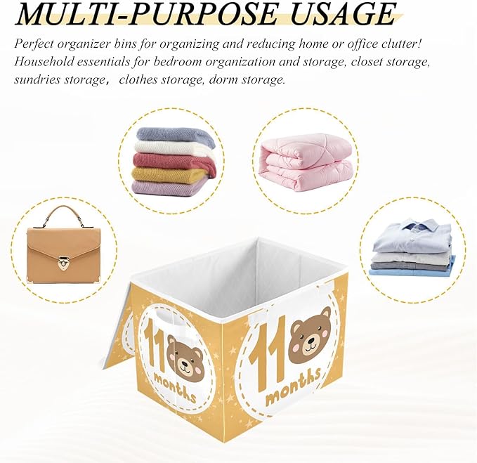 11_months Storage Boxes with Lids Foldable Shoe Storage Storage and Organization for Home Studyroom Office Basket