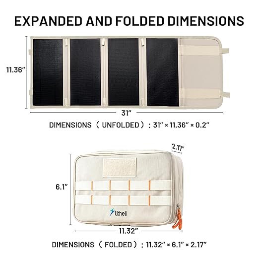 Litheli 24W Portable Solar Panel Charger Foldout Mini Solar Panel for Camping Hiking &amp Window Use IP54 Waterproof Dual USB-C/USB-A 5V/3A Foldable Solar Charger for Phone Camera &amp Power B