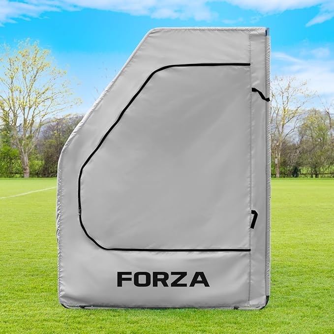 FORZA Portable Team Shelter | Durable Steel Frame Shelter for Sports Teams – Optional Benches &amp Multiple Colors (Grey Shelter + 4 Seater Bench Pro)