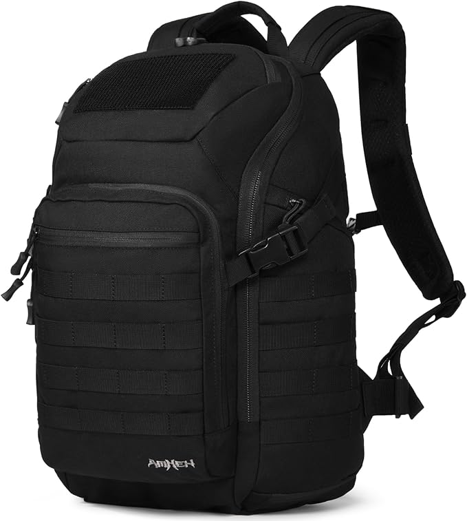 AMHEH 32L Tactical Backpack - 17 Laptop Suspended Protection 1050D Rugged Urban Everyday Carry Pack Get Home Bug Out Bag (Black)